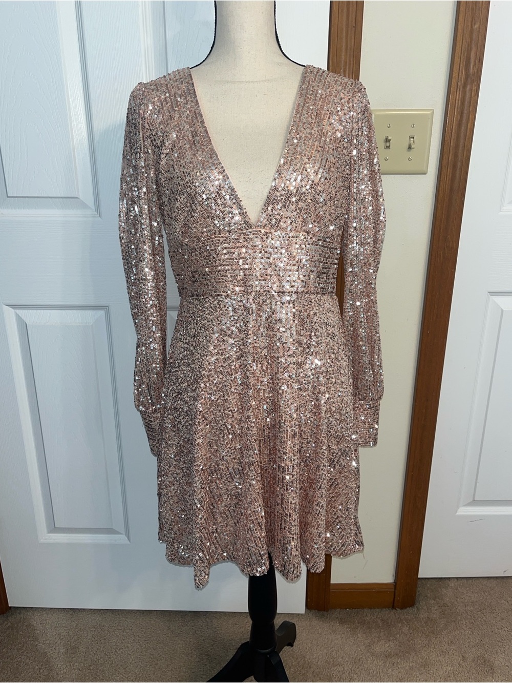 Honey & Rosie Sequins Long Sleeve Dress